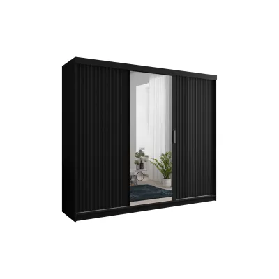 Šatníková skriňa so zrkadlom 250/62 TEDRA - čierna