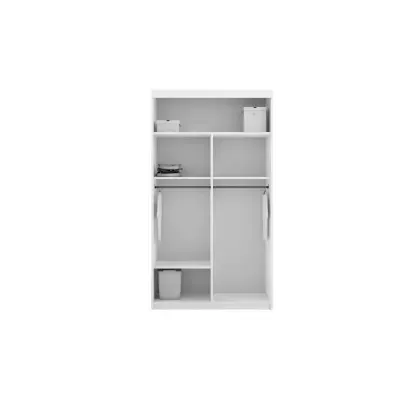 Šatníková skriňa so zrkadlom 120/62 KAILAN - biela matná