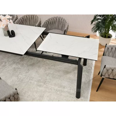 Rozkladací jedálenský stôl 180(240) WAHI - biely mramor / čierny