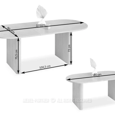 Rozkladací jedálenský stôl 180(220)x90 CENDRY - dub