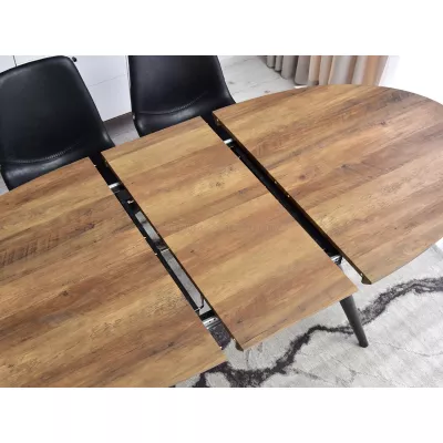 Oválny rozkladací stôl 160(200)x93 SPARKY - orech / čierny