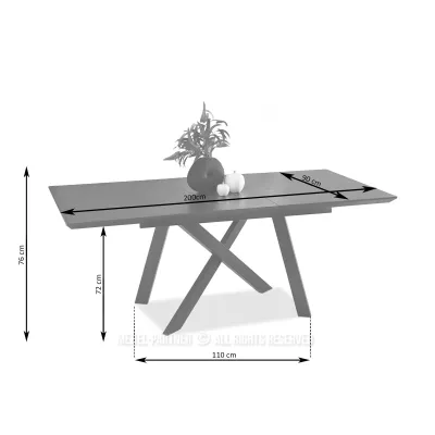 Rozkladací jedálenský stôl 160(200)x90 NOSLEN - čierny