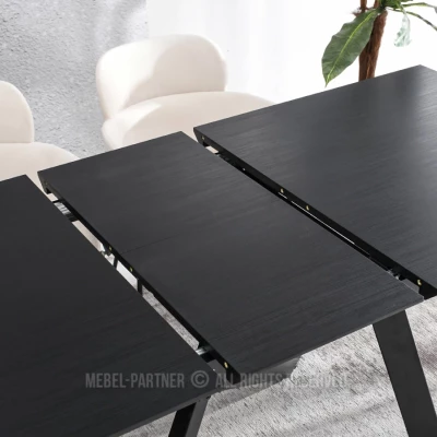 Rozkladací jedálenský stôl 160(200)x90 NOSLEN - čierny