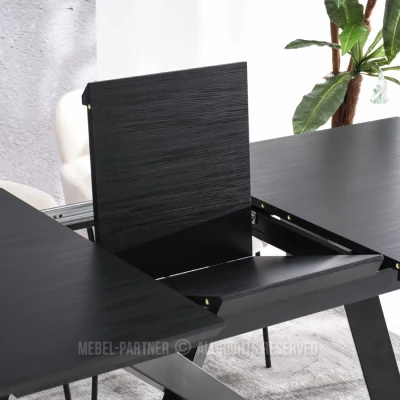Rozkladací jedálenský stôl 160(200)x90 NOSLEN - čierny