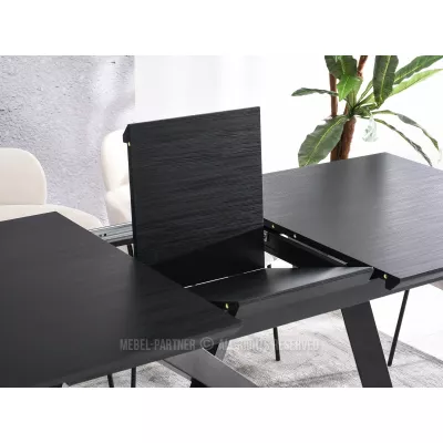 Rozkladací jedálenský stôl 160(200)x90 NOSLEN - čierny