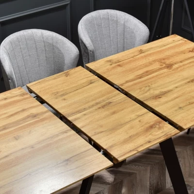 Rozkladací jedálenský stôl 160(200)x90 NOSLEN - dub / čierny