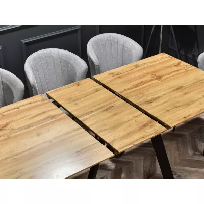Rozkladací jedálenský stôl 160(200)x90 NOSLEN - dub / čierny