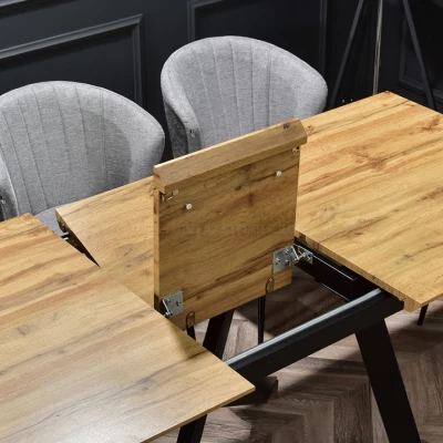 Rozkladací jedálenský stôl 160(200)x90 NOSLEN - dub / čierny