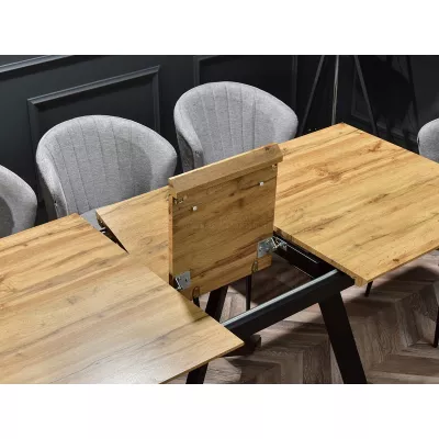 Rozkladací jedálenský stôl 160(200)x90 NOSLEN - dub / čierny