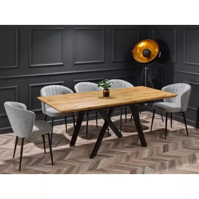 Rozkladací jedálenský stôl 160(200)x90 NOSLEN - dub / čierny