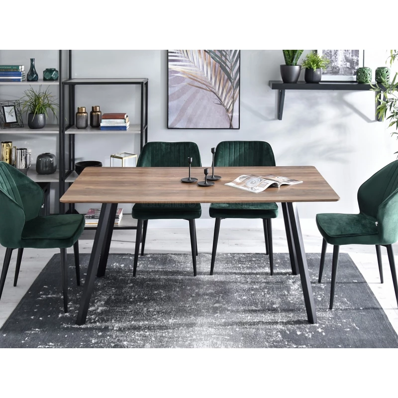 Jedálenský stôl 160x90 BELMIN - orech vintage / čierny