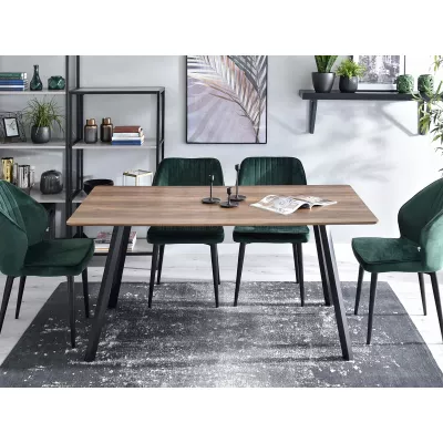 Jedálenský stôl 160x90 BELMIN - orech vintage / čierny