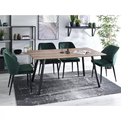 Jedálenský stôl 160x90 BELMIN - orech vintage / čierny