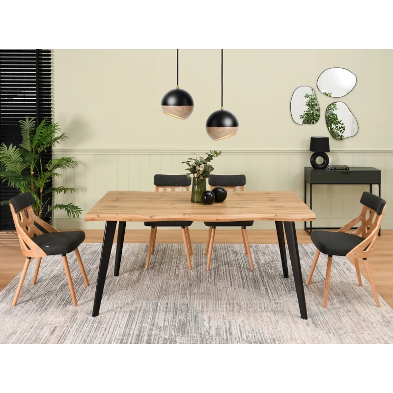 Jedálenský stôl 160x90 VISAR - dub / čierny