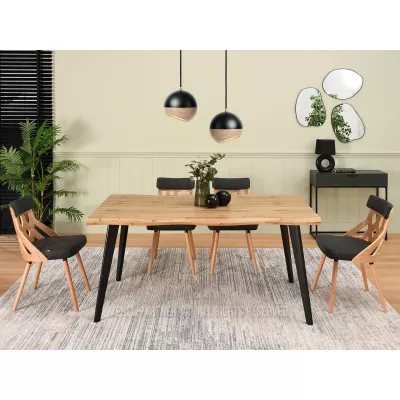 Jedálenský stôl 160x90 VISAR - dub / čierny