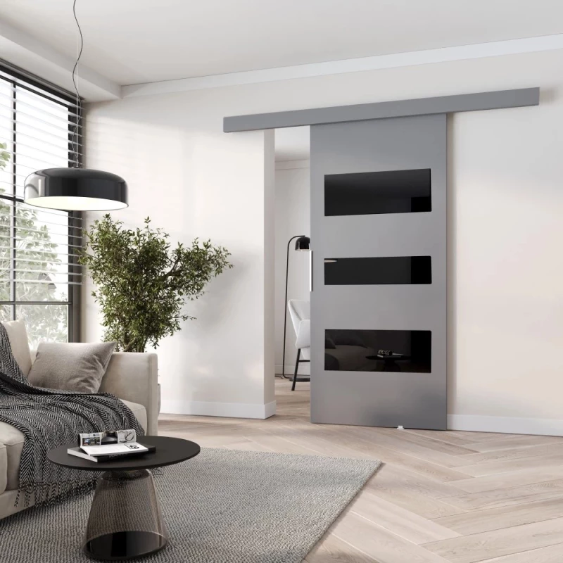 Interiérové dvere na stenu BARRET 3 - 96 cm, šedé