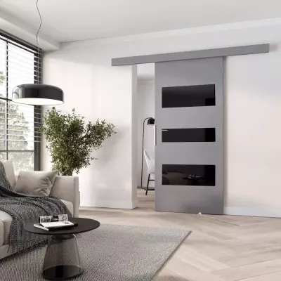 Interiérové dvere na stenu BARRET 3 - 76 cm, šedé