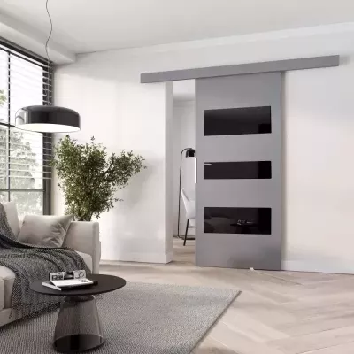 Interiérové dvere na stenu BARRET 3 - 76 cm, šedé