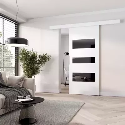 Interiérové dvere na stenu BARRET 3 - 76 cm, biele