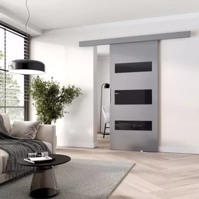 Posuvné dvere BARRET 4 - 106 cm, šedé