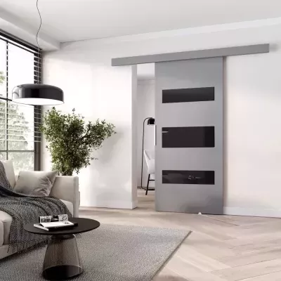 Posuvné dvere BARRET 4 - 96 cm, šedé
