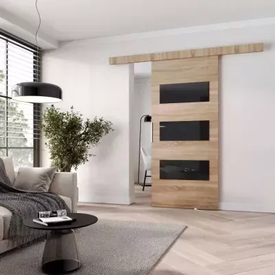 Posuvné dvere na stenu BARRET 5 - 106 cm, dub sonoma