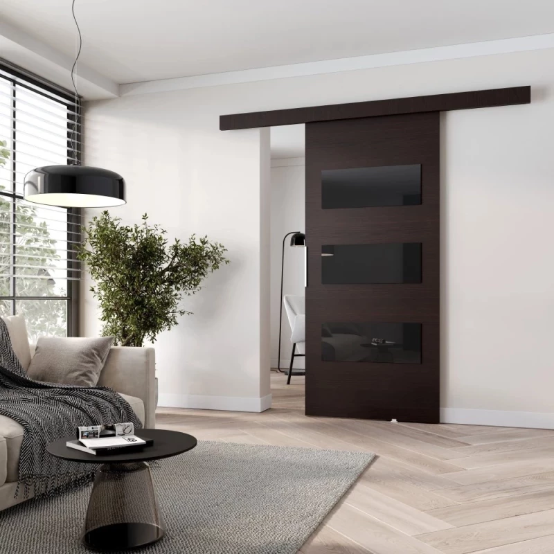 Posuvné dvere na stenu BARRET 5 - 96 cm, wenge