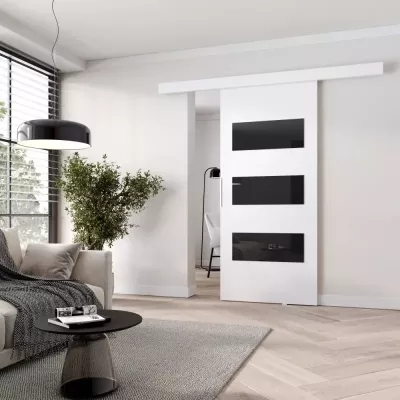 Posuvné dvere na stenu BARRET 5 - 86 cm, biele