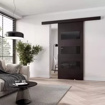Posuvné dvere na stenu BARRET 5 - 76 cm, wenge