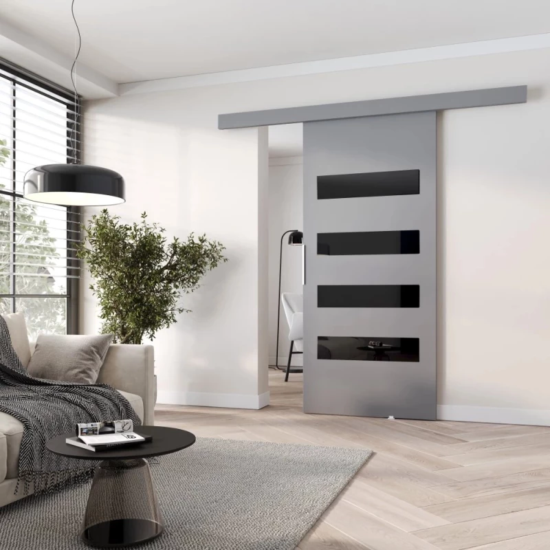 Posuvné interiérové dvere BARRET 6 - 96 cm, šedé