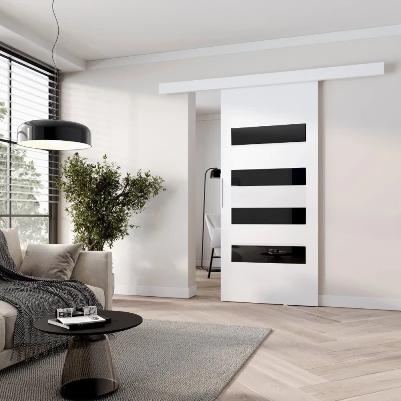 Posuvné interiérové dvere BARRET 6 - 96 cm, biele