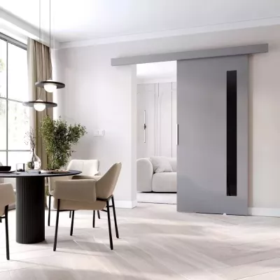 Interiérové dvere na stenu BARRET 7 - 76 cm, šedé