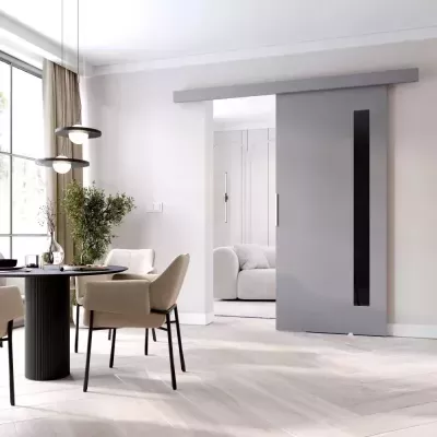 Interiérové dvere na stenu BARRET 7 - 76 cm, šedé