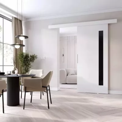 Interiérové dvere na stenu BARRET 7 - 76 cm, biele