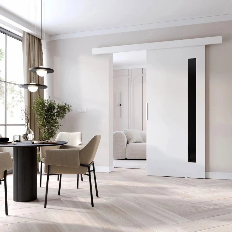 Interiérové dvere na stenu BARRET 7 - 76 cm, biele