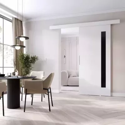 Interiérové dvere na stenu BARRET 7 - 76 cm, biele