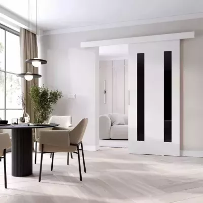 Posuvné dvere BARRET 8 - 76 cm, biele
