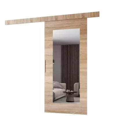 Posuvné dvere so zrkadlom BARRET 9 - 106 cm, dub sonoma