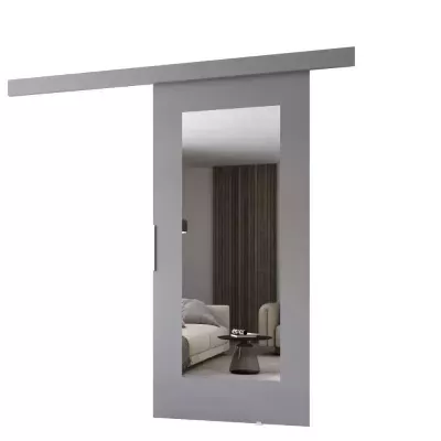 Posuvné dvere so zrkadlom BARRET 9 - 76 cm, šedé