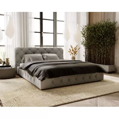 Elegantná čalúnená posteľ 180x200 MARLENE 1 s úložným priestorom - svetlo šedá