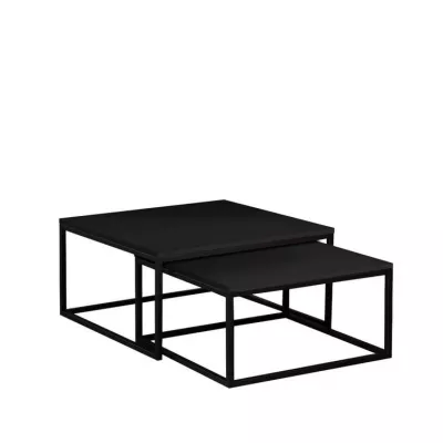 Set 2x konferenčný stolík RYSIA - čierny / čierny molet