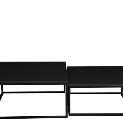 Set 2x konferenčný stolík RYSIA - čierny / čierny molet