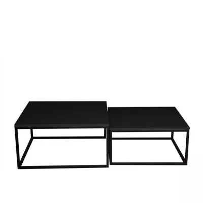Set 2x konferenčný stolík RYSIA - čierny / čierny molet