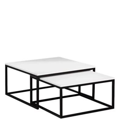 Set 2x konferenčný stolík RYSIA - čierny / arktický biely