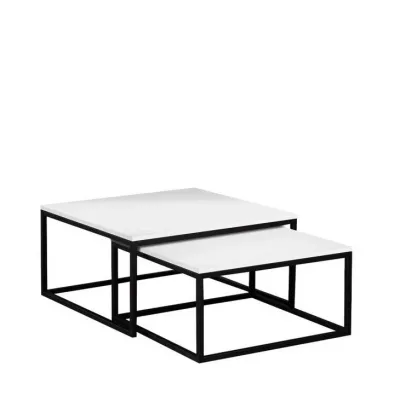 Set 2x konferenčný stolík RYSIA - čierny / arktický biely