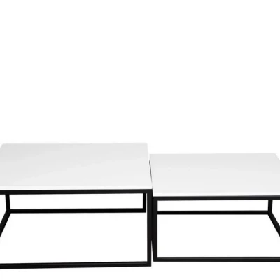 Set 2x konferenčný stolík RYSIA - čierny / arktický biely