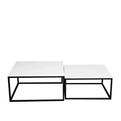Set 2x konferenčný stolík RYSIA - čierny / arktický biely