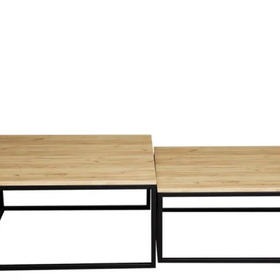 Set 2x konferenčný stolík RYSIA - čierny / dub kraft zlatý