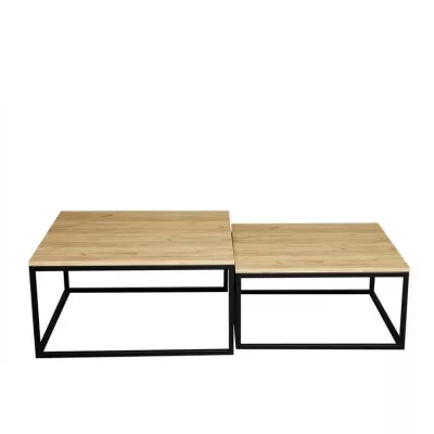 Set 2x konferenčný stolík RYSIA - čierny / dub kraft zlatý