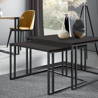 Set 2x konferenčný stolík PTYSIA - čierny / čierny molet